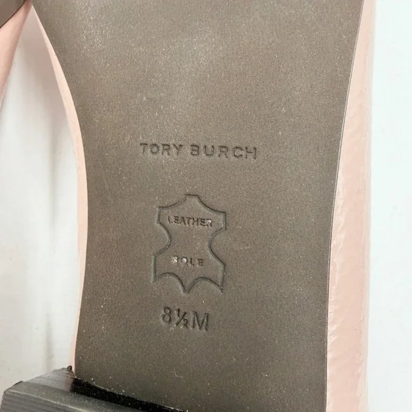 Tory Burch Jessa Loafer Pink Brick Patent Leather Gold Horsehead Womens 8.5 - Picture 10 of 11